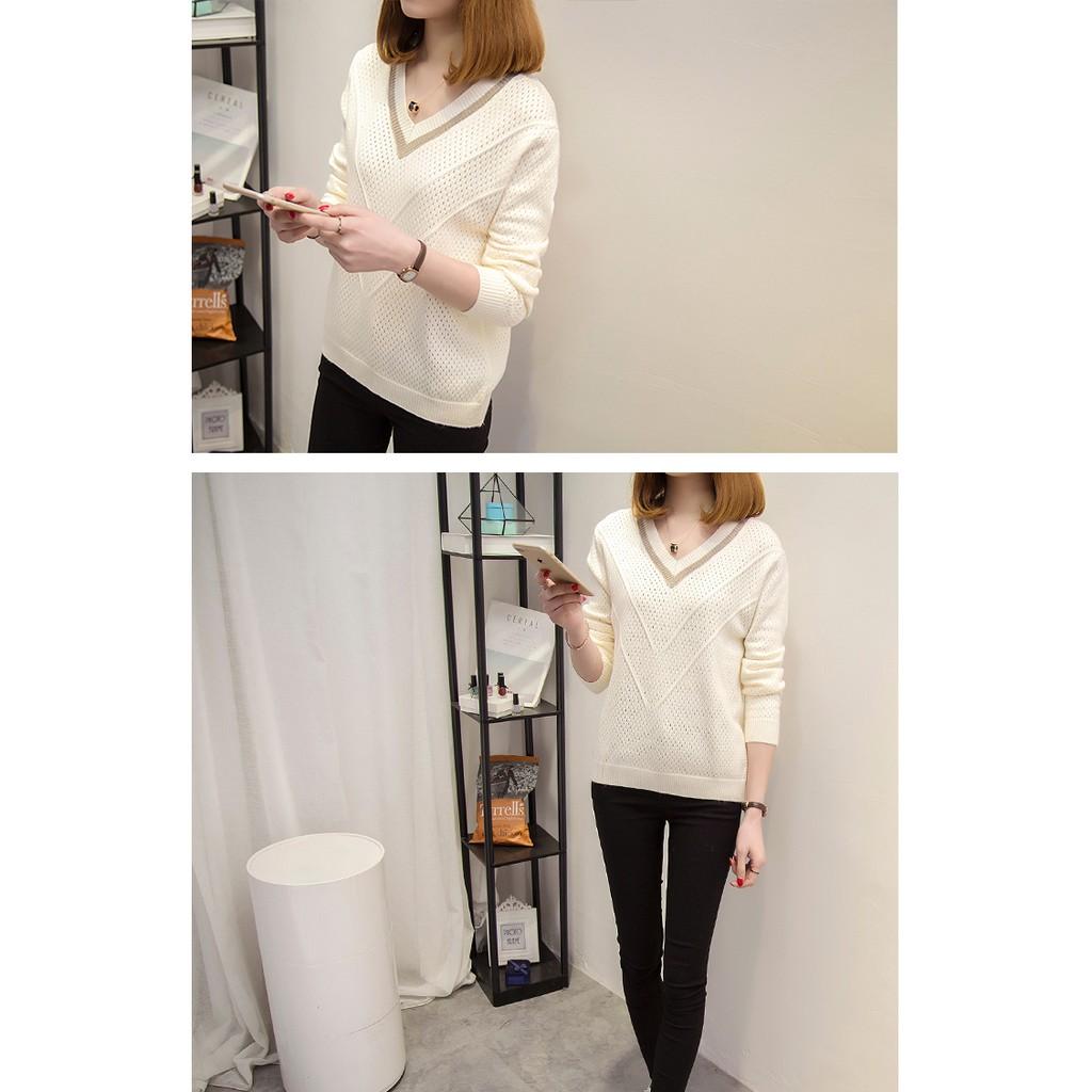 Áo len nữ đẹp cổ V
