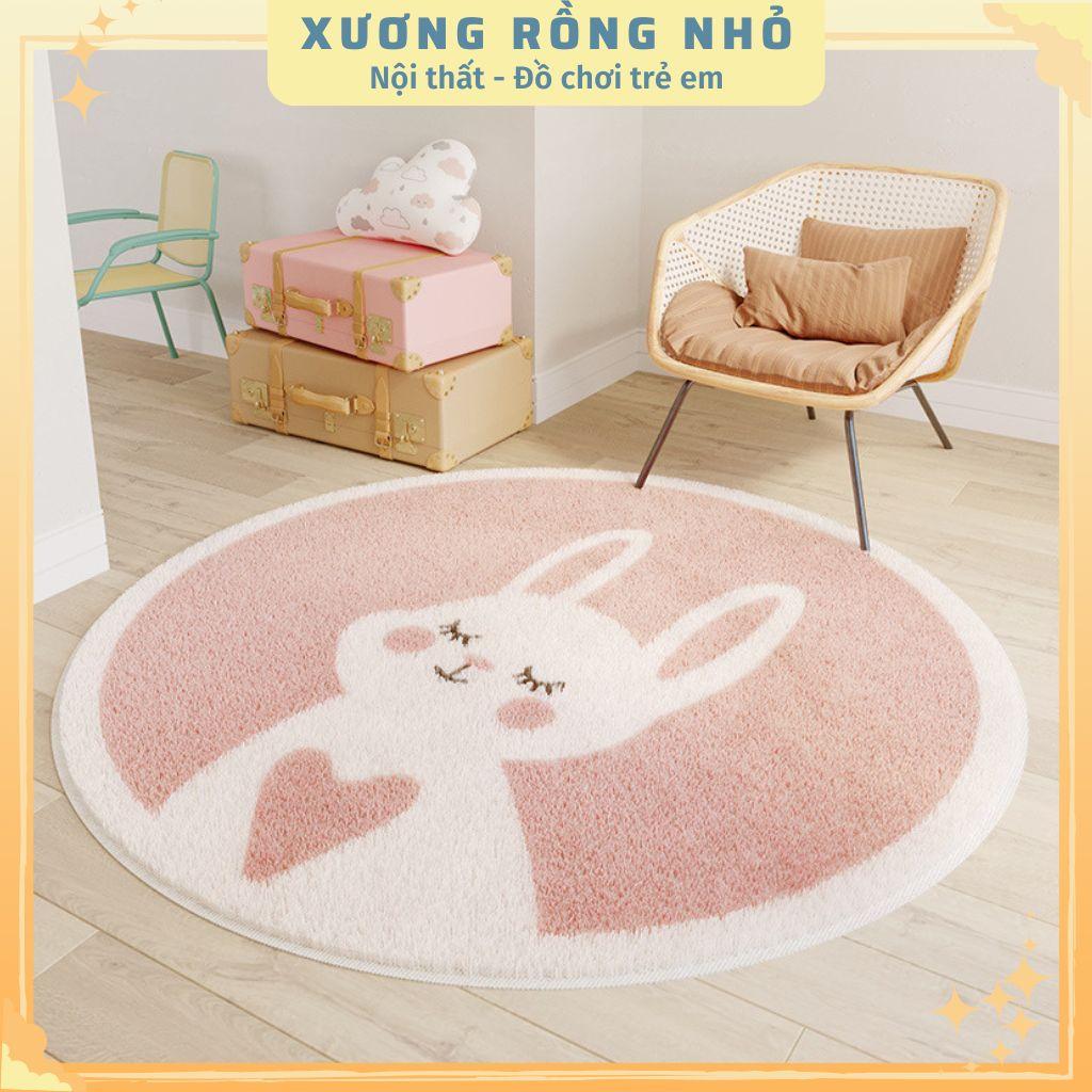 Thảm trang trí phòng bé trải sàn chống trượt in hình dễ thương - Thảm decor phòng cho bé đường kính 100cm
