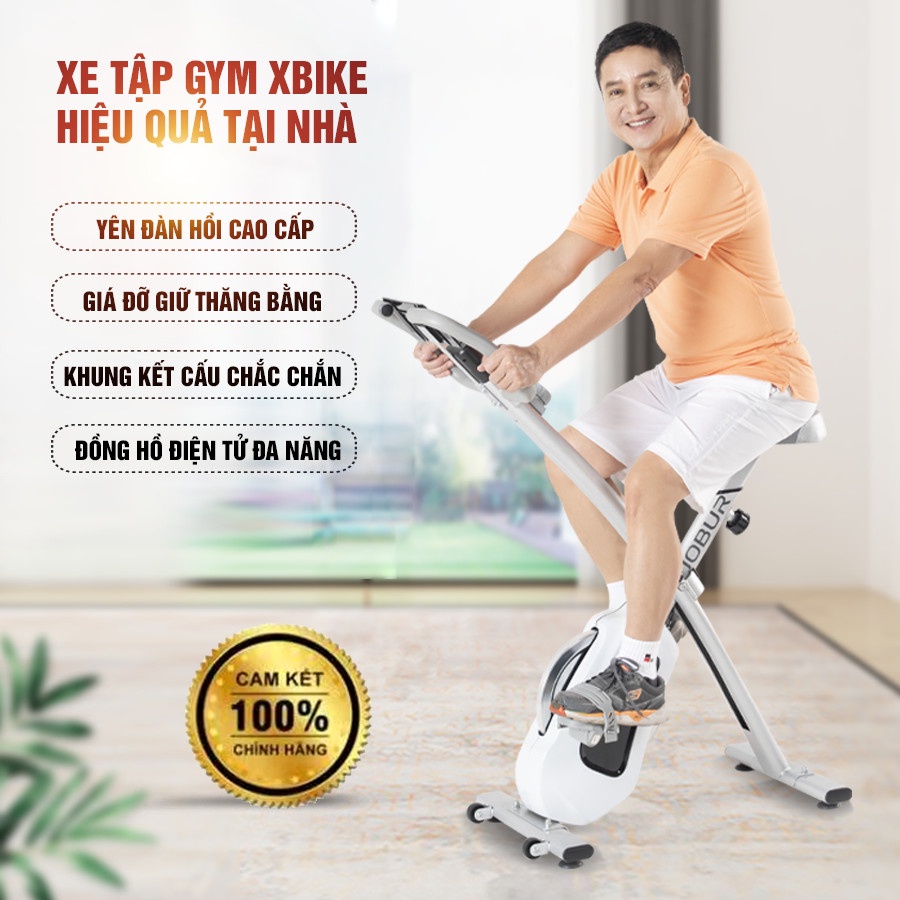 Xe Đạp Tập Thể Dục Tại Nhà Kết Hợp Tay Chân JOBUR XBIKE Hiển Thị Đầy Đủ Chỉ Số - Hàng Chính Hãng