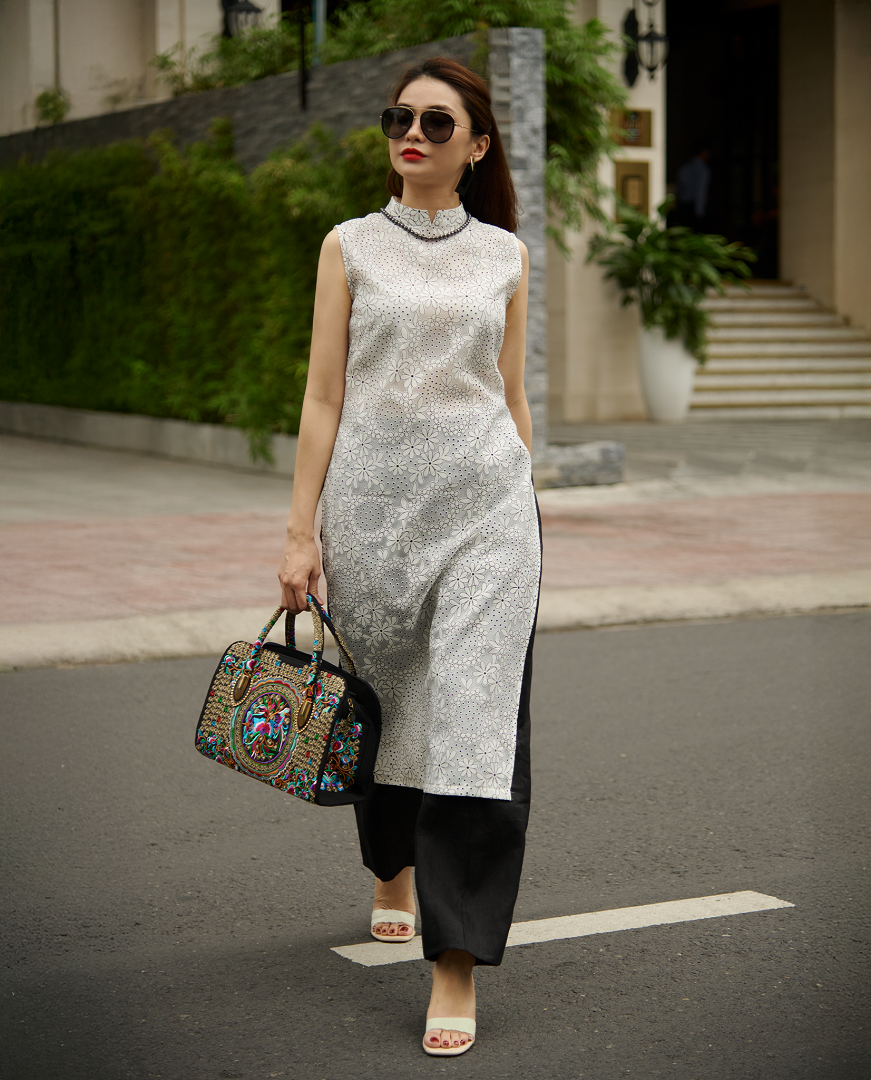 Áo Dài Cách Tân Organza Mai ADA011 thời trang thiết kế Hity