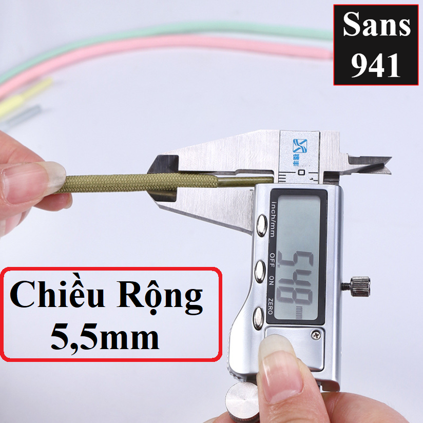 Dây giày thể thao sneaker đủ màu đủ size dài 100cm 120cm 140cm nam nữ bản tròn trơn cỡ to 5mm shoelaces 1 chiếc Sans941