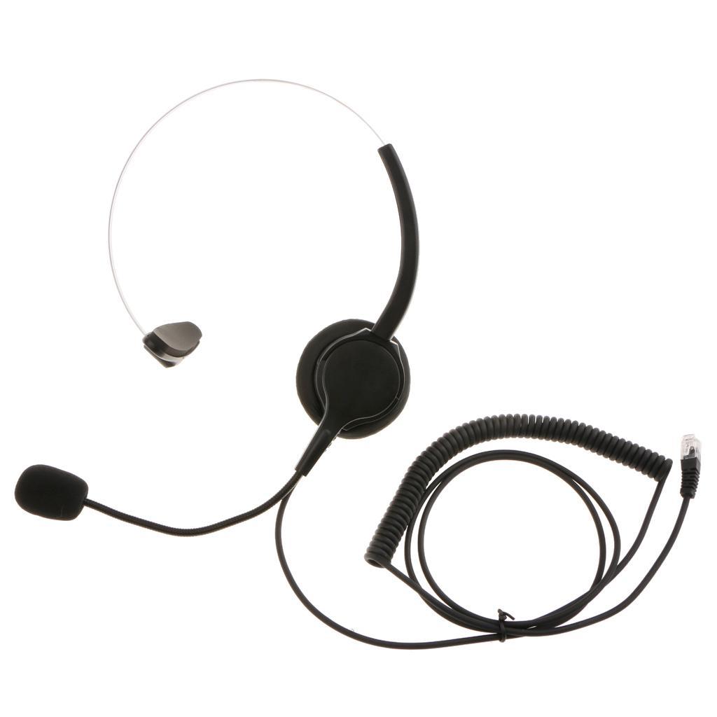Call Center Telephone Headset w/ Noise Cancelling Microphone For Desk Office