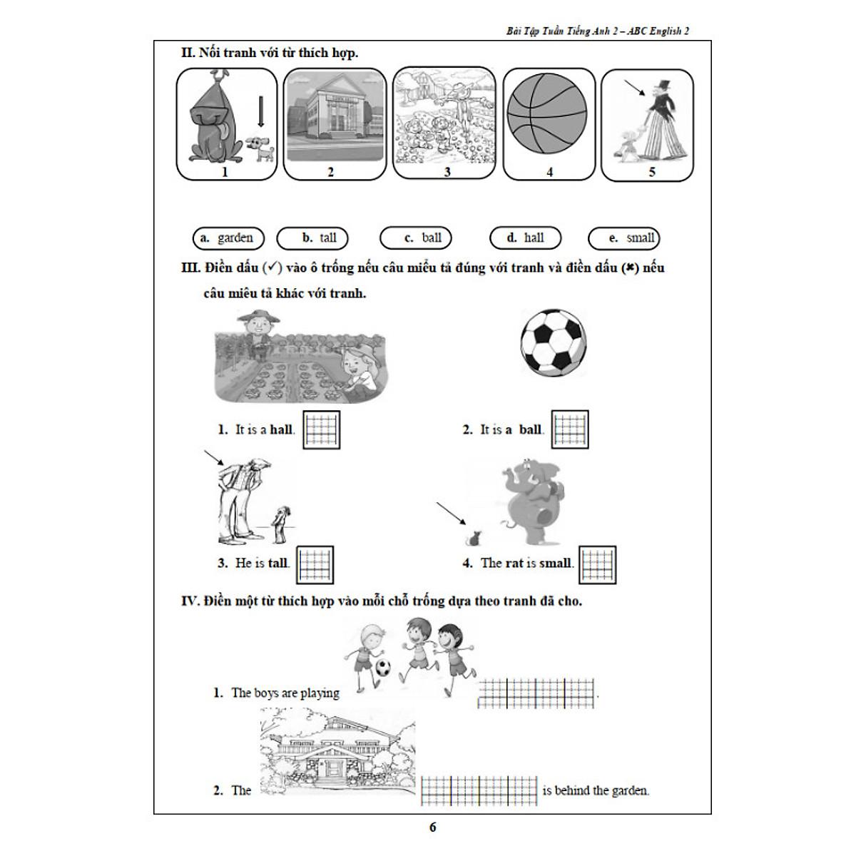 Bài Tập Tuần Tiếng Anh 2- Tập 1