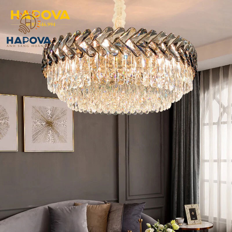 Đèn chùm pha lê cao cấp DCH 2187 đường kính 800mm Kèm bóng LED chuyên dụng