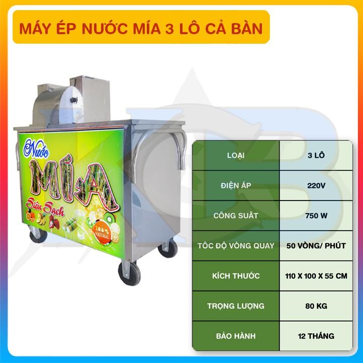 Máy ép nước mía 3 lô cả bàn