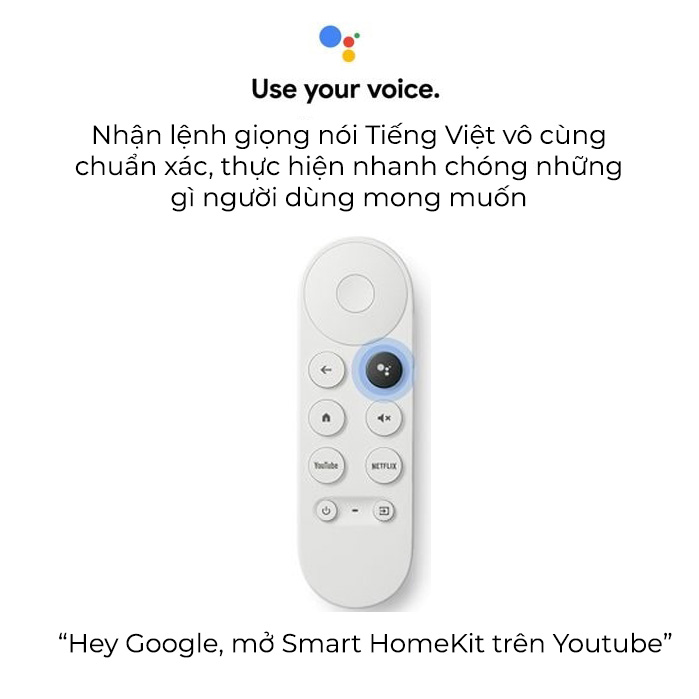 Bộ điều khiển thông minh Google Chromecast with Google TV HD - Google Assistant Tiếng Việt - Hàng nhập khẩu