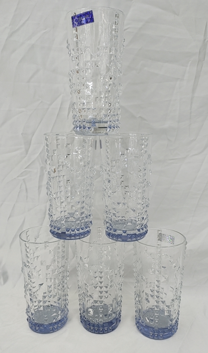 BỘ CỐC 6 CHIẾC THỦY TINH 400ML CHỊU NHIỆT 400 ĐỘ C - CÓ MÀU XANH- VÀNG