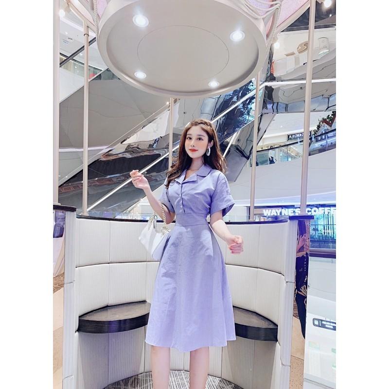 Đầm xoè cổ vest tay ngắn,thiết kế kiểu cổ điển quốc dân dễ thương, xinh đẹp (Đ256)VDVDVDVD