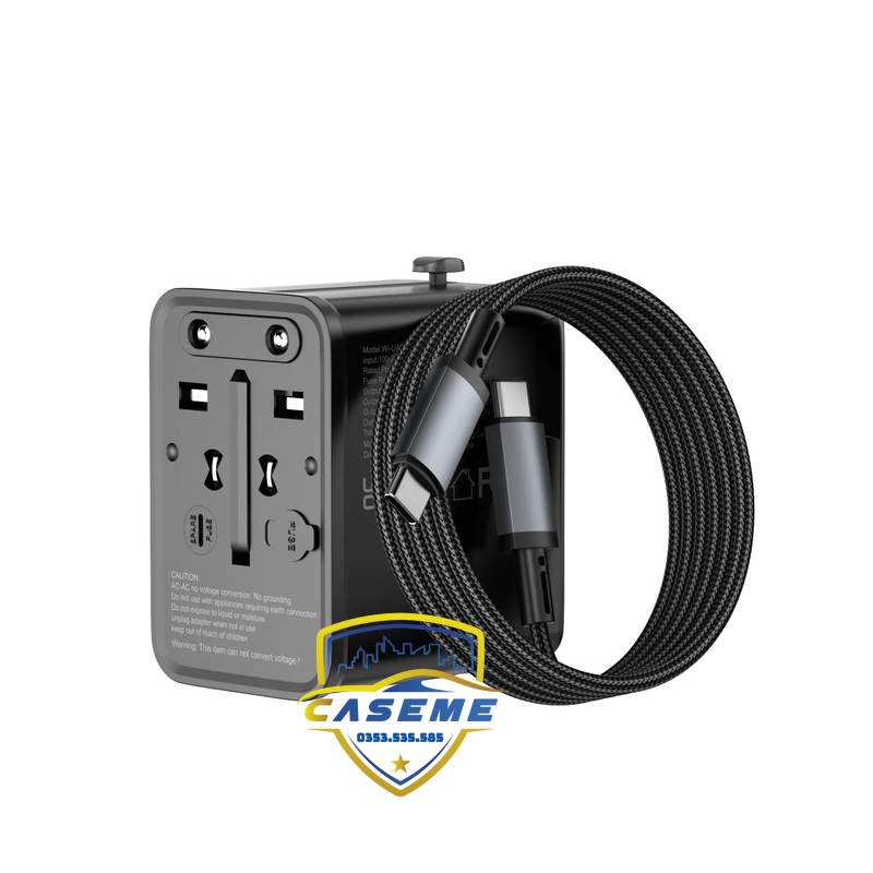 Bộ chuyển đổi nguồn đa năng Wi WU 20W kèm cáp USB C cao cấp - Hàng Chính Hãng