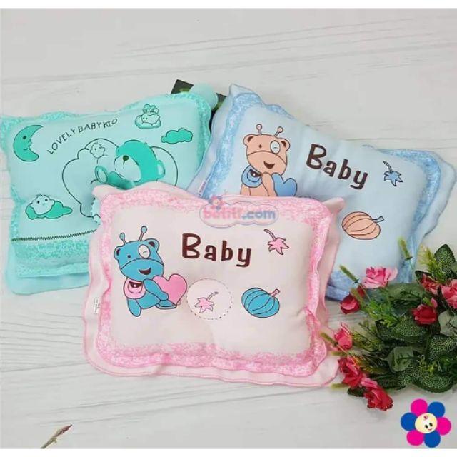 Gối lõm cotton họa tiết chống méo đầu cho bé loại đẹp