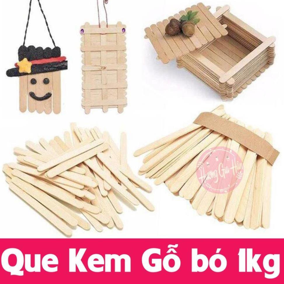 Que Kem Gỗ bó 1kg (1 cân~800 que) làm đồ handmade, đồ giáo dục Montessori (11,5x1cm)