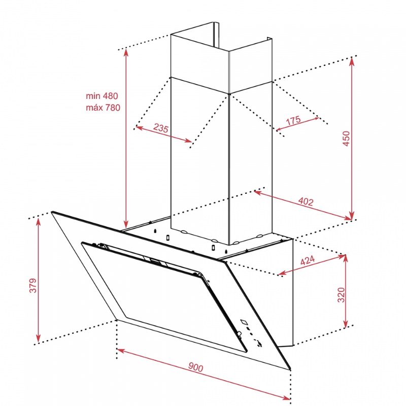 Hình ảnh Máy hút mùi TEKA DVT 98660 TBS BK - Hàng Chính Hãng