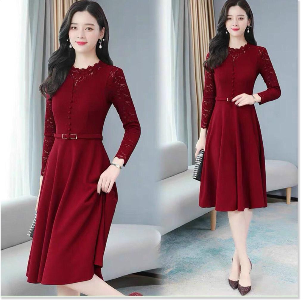 Đầm poly 2 da phối voan nữ siêu xinh cho các chị em KME FASHION
