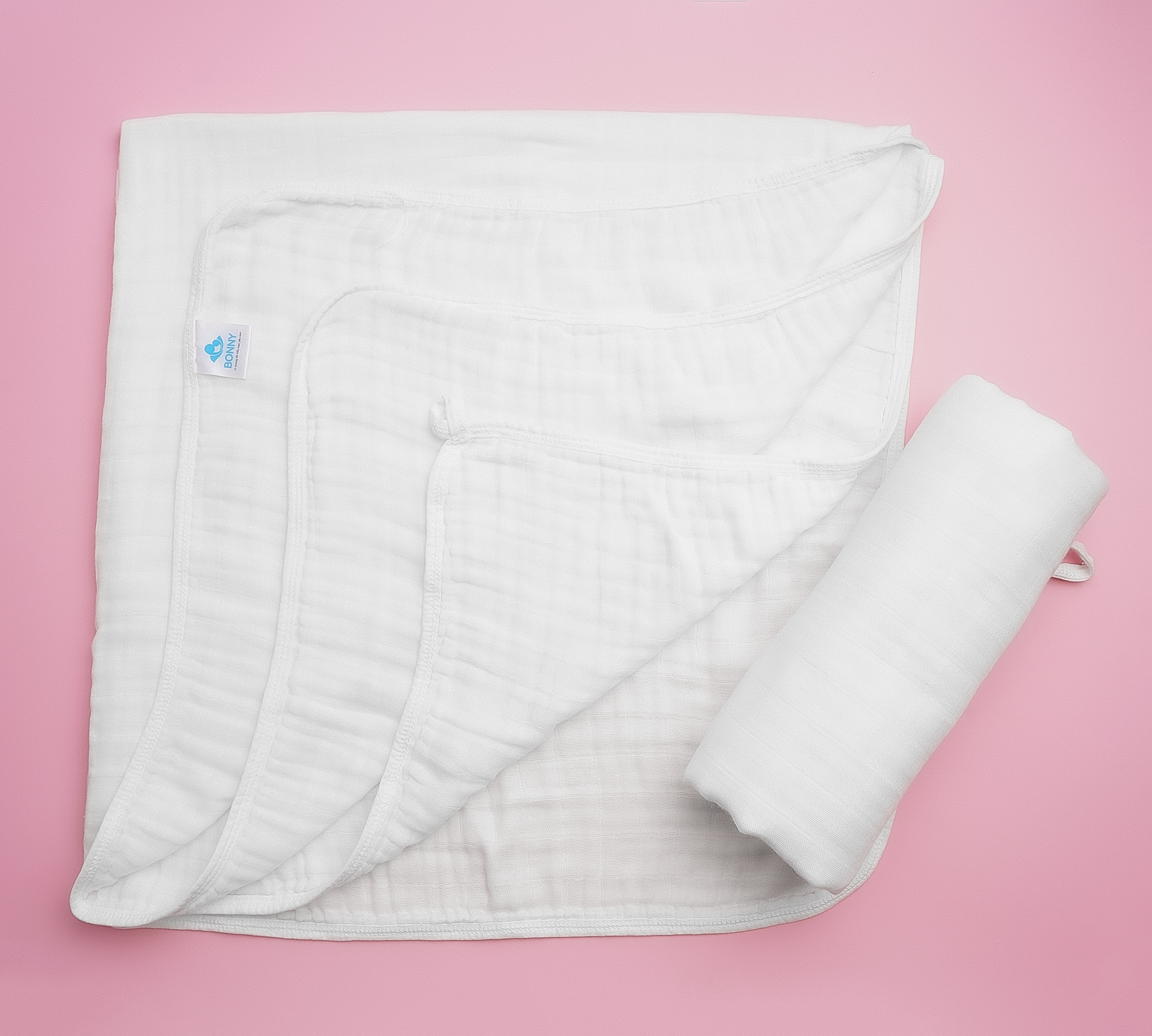 Khăn Tắm Bonny 100% Sợi Tre Lụa 4 Lớp Siêu Mềm Mịn, Thấm Hút, An Toàn Cho Bé