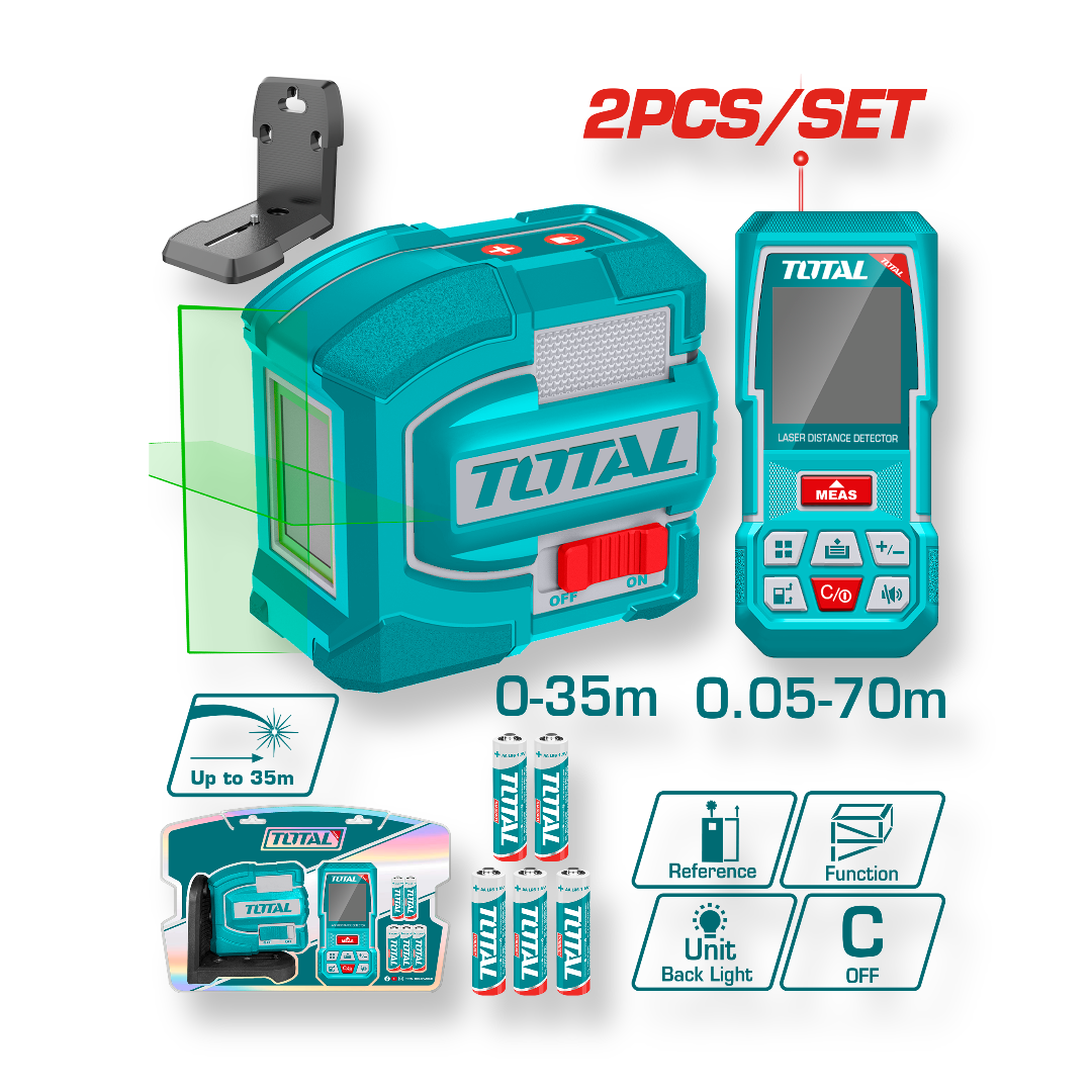 BỘ COMBO MÁY ĐO KHOẢNG CÁCH TMT57026 VÀ CÂN TIA TLL156601 TOSLL0401 TOTAL - HÀNG CHÍNH HÃNG