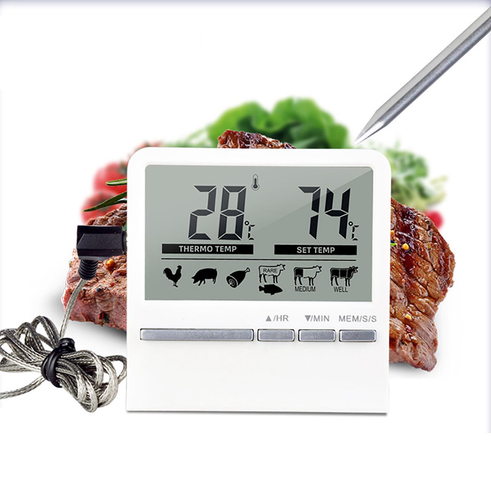 Digital Food Thermometer LCD Display for Outside Grill Kitchen Cooking