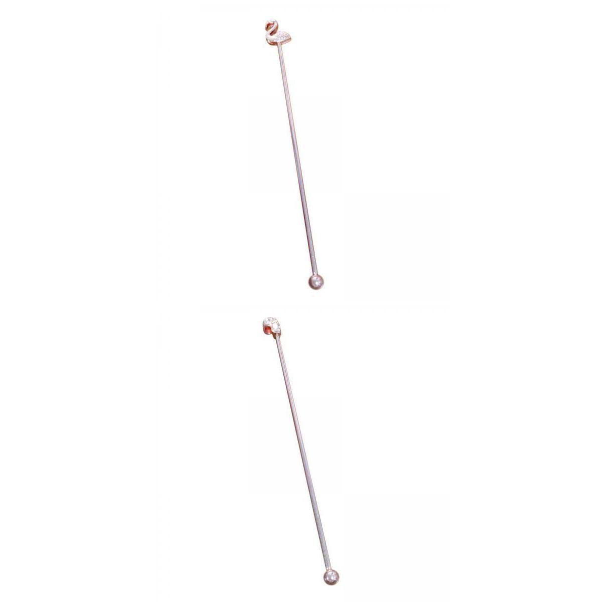 2Pcs 8inch Stainless Steel Mixing Spoon Bar Drink Cocktail Shaker Bar Tool