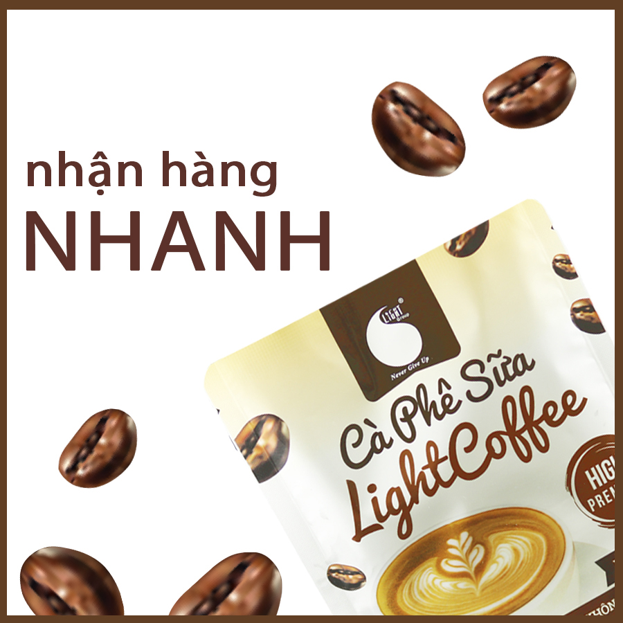 Cà phê sữa Light Coffee đậm đà , thơm ngon , đặc biệt không hương liệu , an toàn cho sức khỏe , Gói 50G tiện lợi