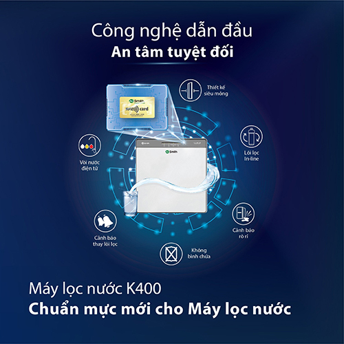 Máy Lọc Nước A. O. Smith K400 4 Lõi - Hàng chính hãng