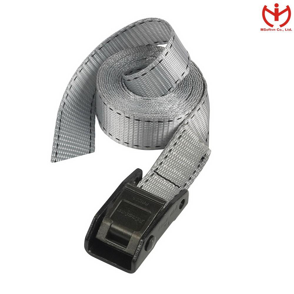 Dây đai ràng vali hành lý Master Lock 3112 DAT màu xám dài 5m rộng 25mm