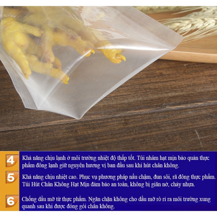 Bộ 50 Túi hút chân không thực phẩm một mặt nhám - T0150