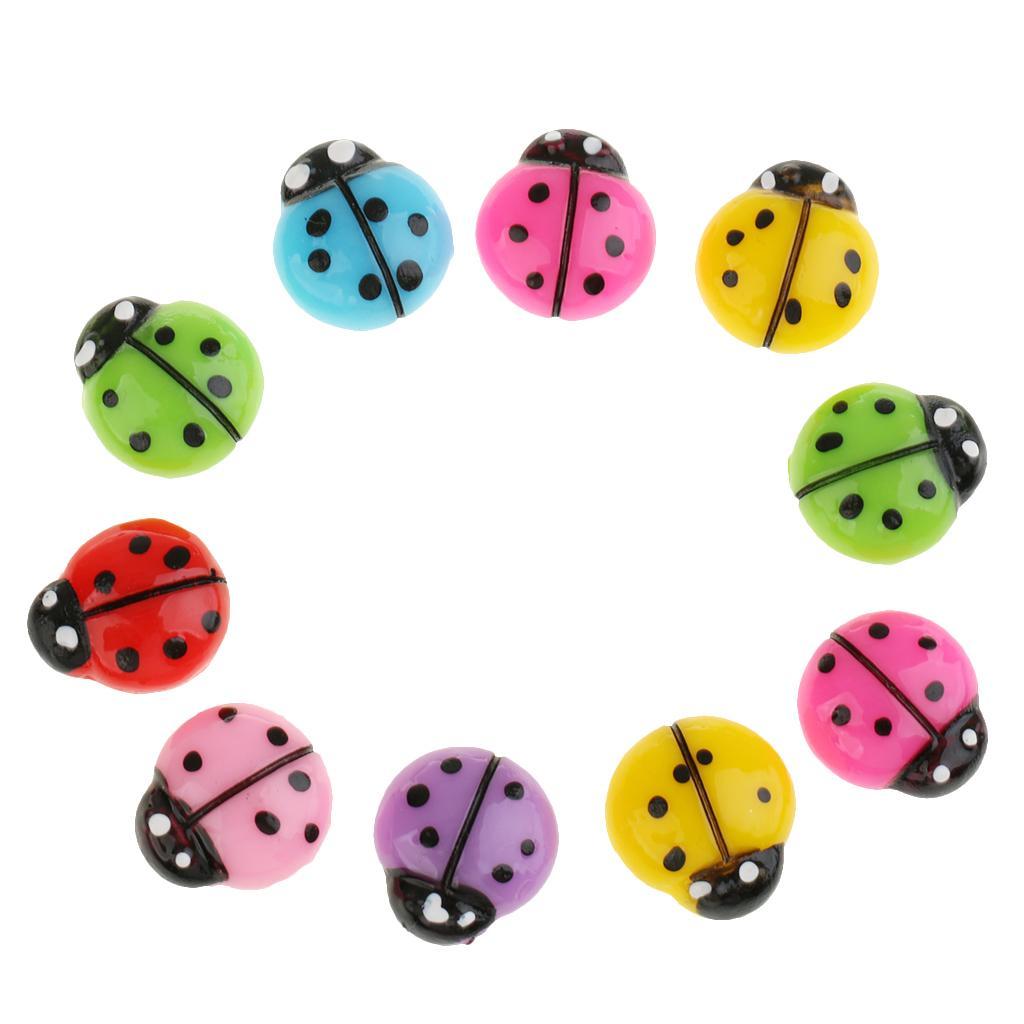10 Pieces Resin Ladybird Design Flatback Embellishment for DIY Phone Case Decoration