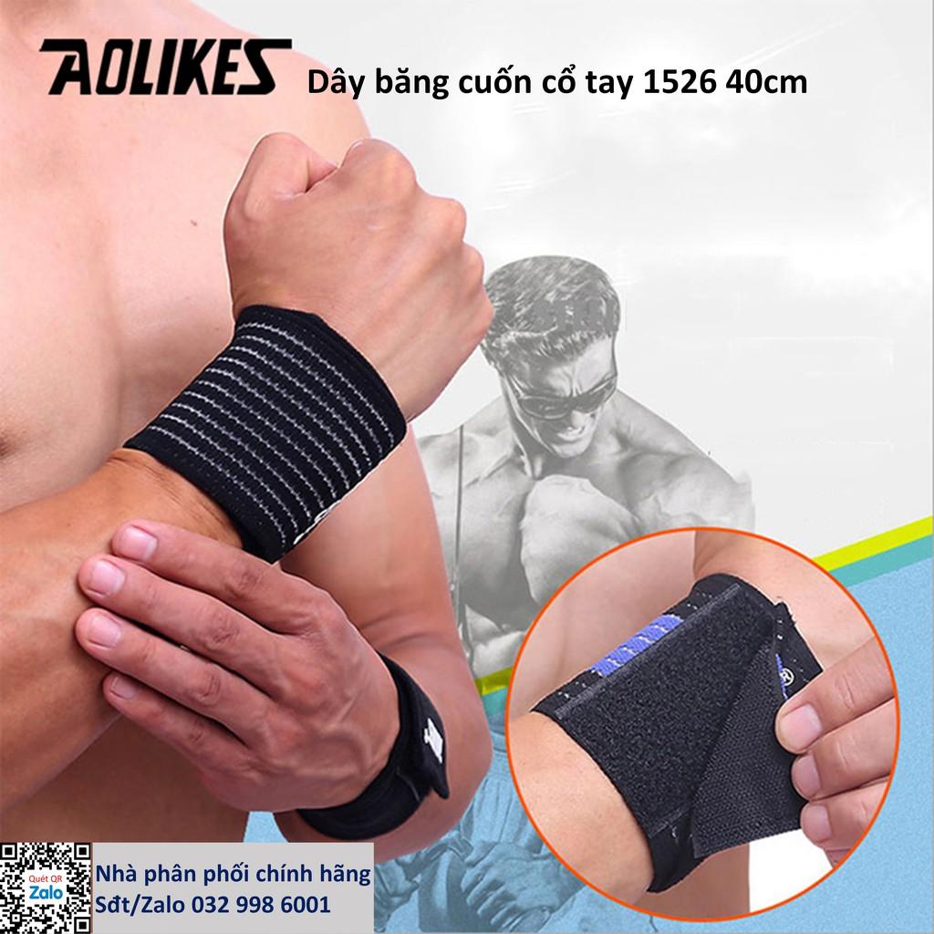 Băng cuốn bảo vệ cổ tay chính hãng Aolikes AL1526 40cm (1 đôi) chinhhang