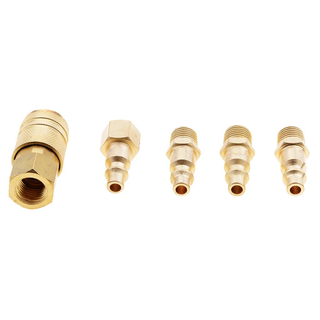 5 Cái Không Khí Dòng Vòi Máy Nén Lắp Đầu Kết Nối Nhanh Chóng Phát Hành 1/4 ''NPT