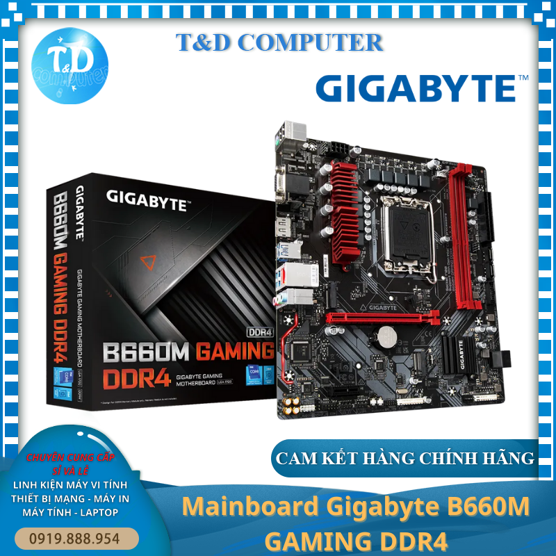 Main Gigabyte B660M GAMING (Socket 1700, HDMI+VGA+DisplayPort DDR4 M2) - Hàng chính hãng Viễn Sơn phân phối