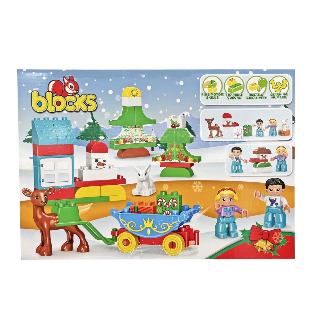 Đồ chơi micro blocks - xếp khối mô hình xe kéo Noel 46 chi tiết VBC-188-276
