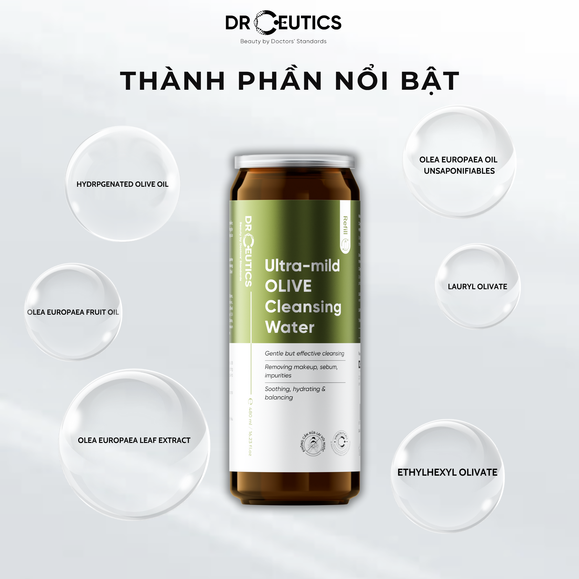DRCEUTICS REFILL TẨY TRANG - DẠNG NƯỚC VÀ SỮA 480ML| TIẾT KIỆM VÀ TIỆN LỢI - DÀNH CHO MỌI LOẠI DA