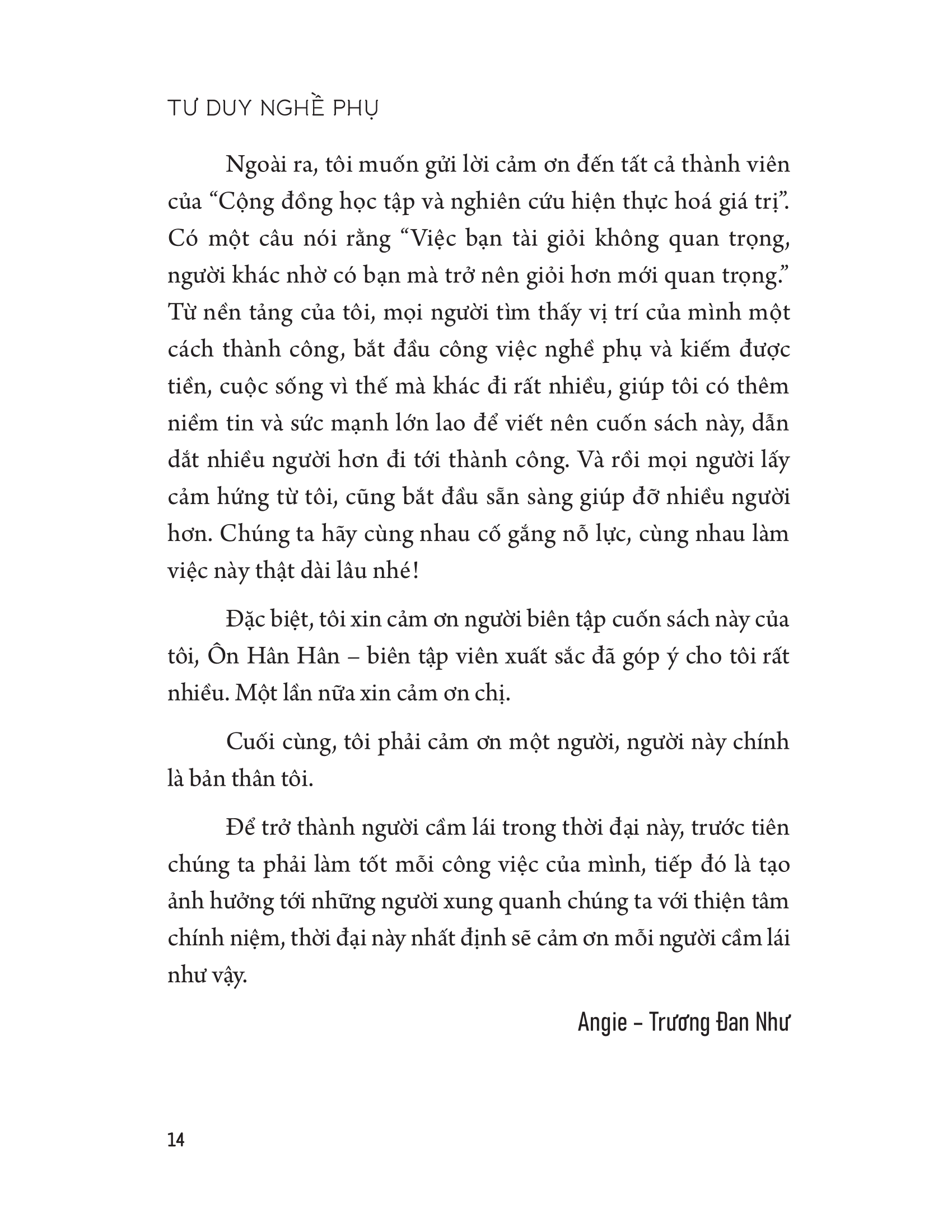 Tư Duy Nghề Phụ