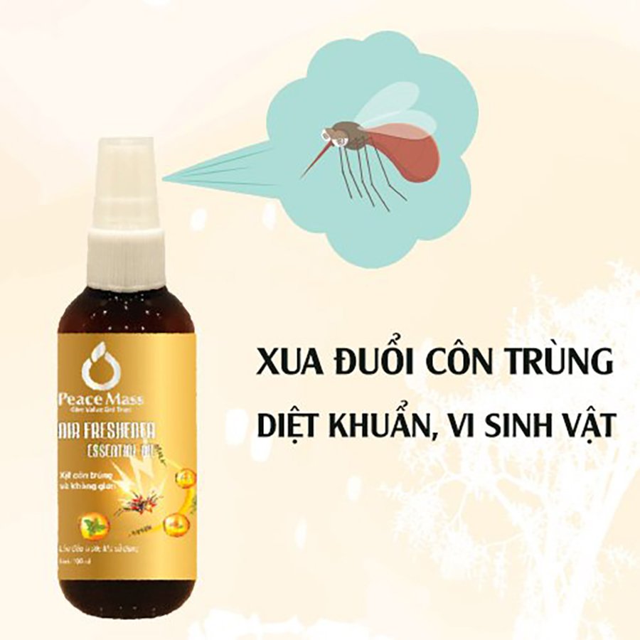 Combo Sản Phẩm Gốc Thực Vật AF150C1 Peace Mass Xịt Côn Trùng &amp; Không Gian 150ml + Xịt Khử Mùi 150ml  (Thuộc nhóm Sản phẩm Lành tính / Hữu cơ)