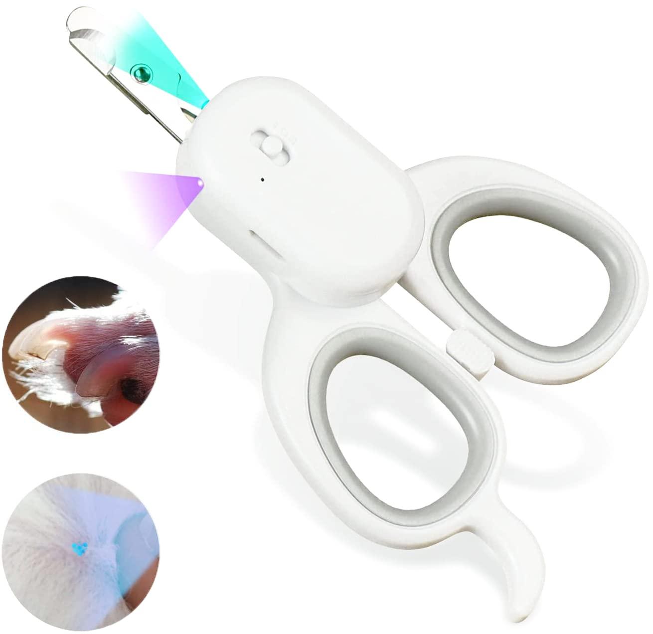 Kéo tròn cho chó chó với khóa an ninh | Máy cắt móng vuốt chuyên nghiệp với đèn LED / -u-V- Đèn | Kiên kìm móng vuốt độc đáo lý tưởng cho mèo con thỏ nhỏ động vật nhỏ