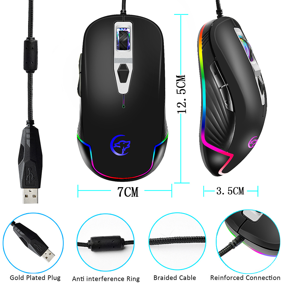 Chuột Chơi Game Có Dây G818 3200 DPI Có Thể Điều Chỉnh 8 Nút Đèn