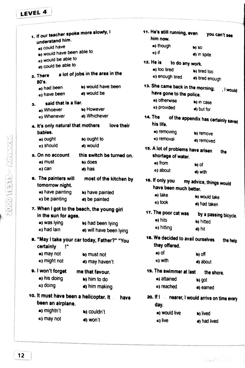 2000 Tests Advanced Level (Không CD)