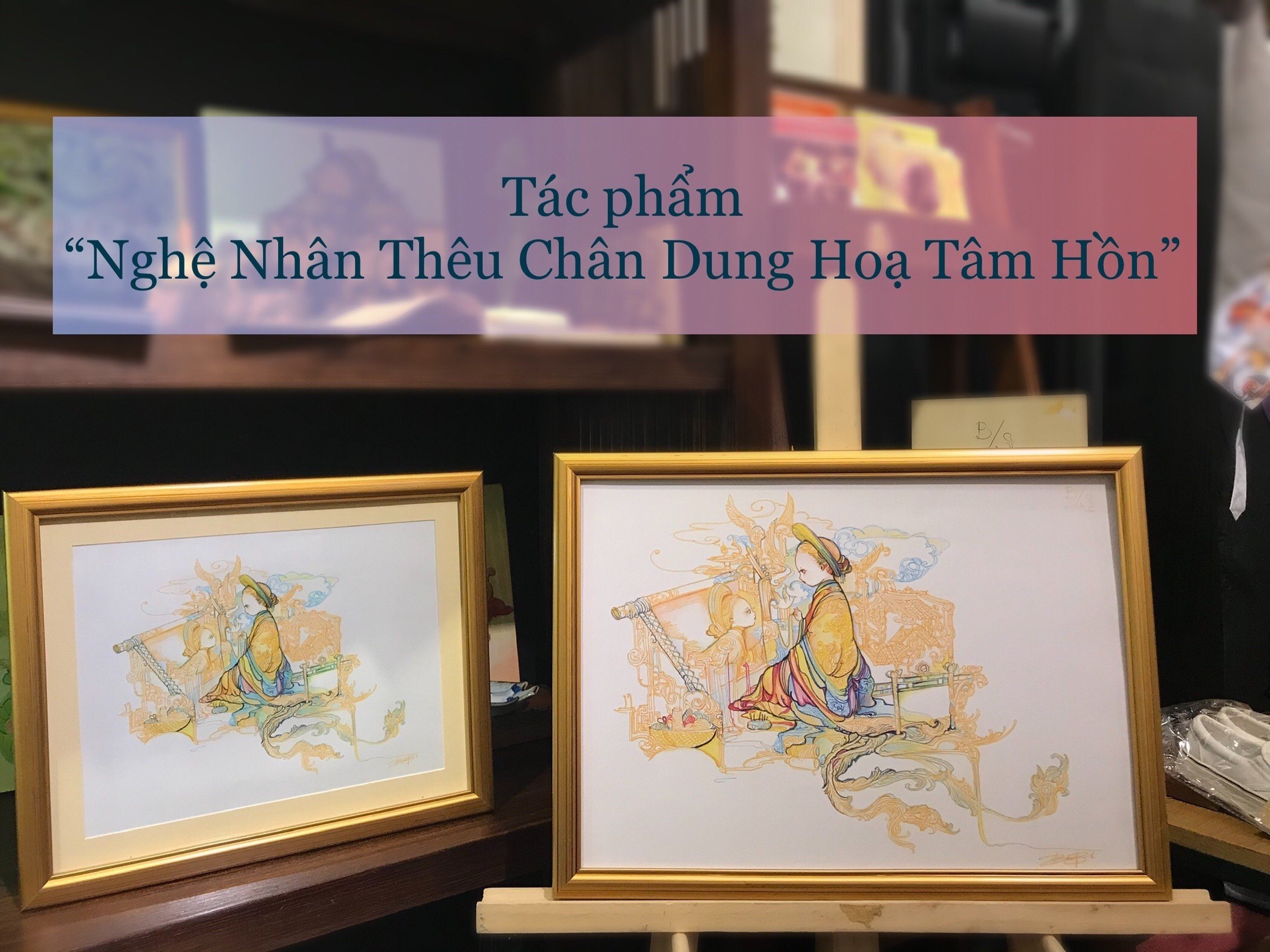 Tranh treo tường "Thêu Chân Dung Họa Tâm Hồn" - Tranh trang trí treo tường phòng ngủ, phòng khách, trang trí góc học tập, làm việc