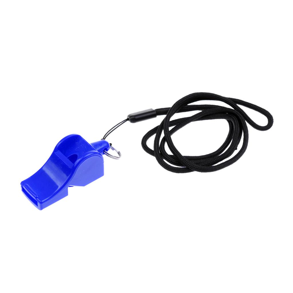 Durable Plastic Emergency Survival Whistle with Lanyard for Marine Boat Kayaking Safety Outdoor Sports Camping Hiking