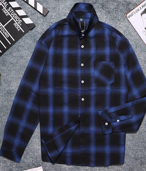 Áo Sơ Mi Nữ Flannel Xanh Dương ASM8827C