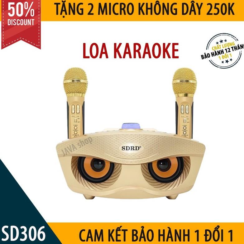 Loa Karaoke Bluetooth Hát Hay SD 306 - Loa Hát Siêu Hay Kèm 2 Micro Không Dây- Dòng Loa 2 Micro Giá Rẻ