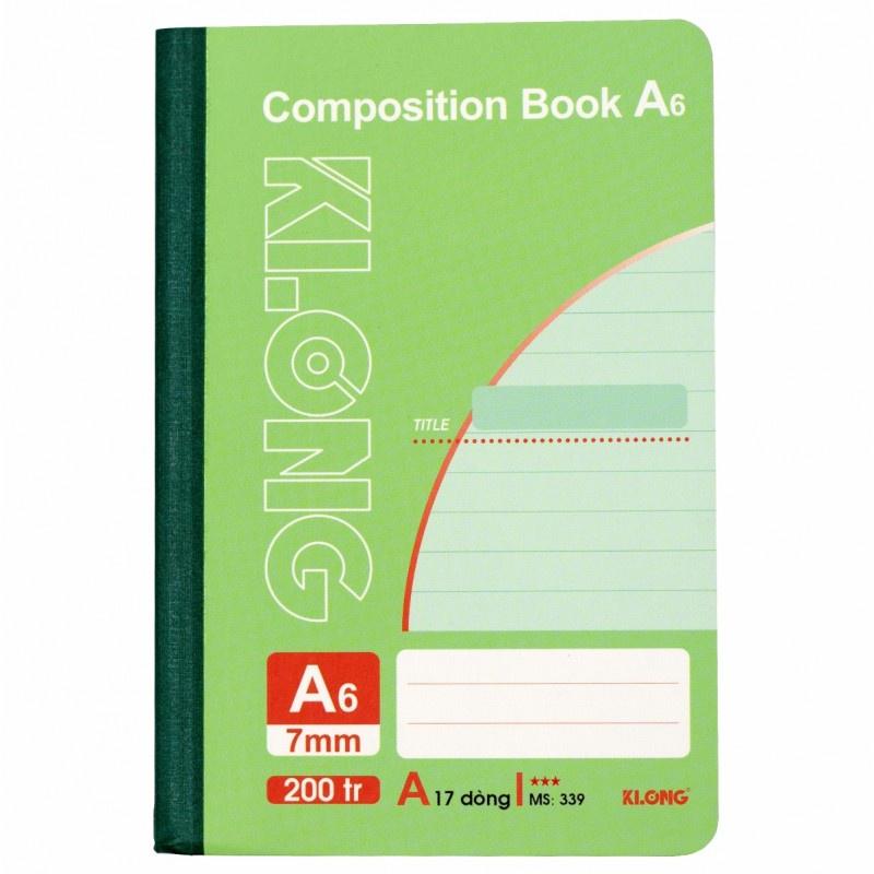 Sổ kẻ ngang may dán gáy Composition book A6 200 trang 58/92; MS: 339