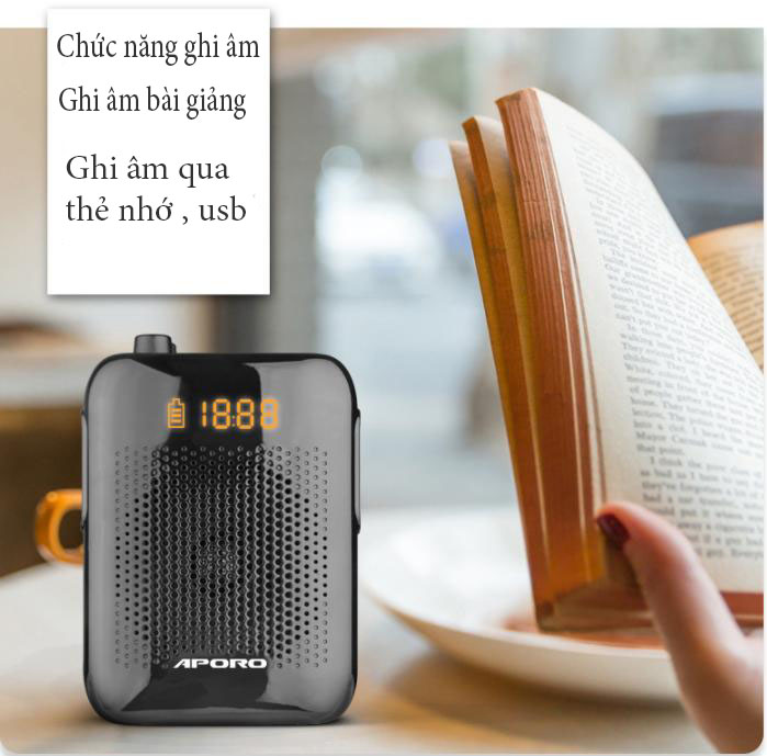 Máy trợ giảng không dây Aporo T30 2.4G ( đi kèm 1 micro cài ve áo kéo dài ) hàng nhập khẩu