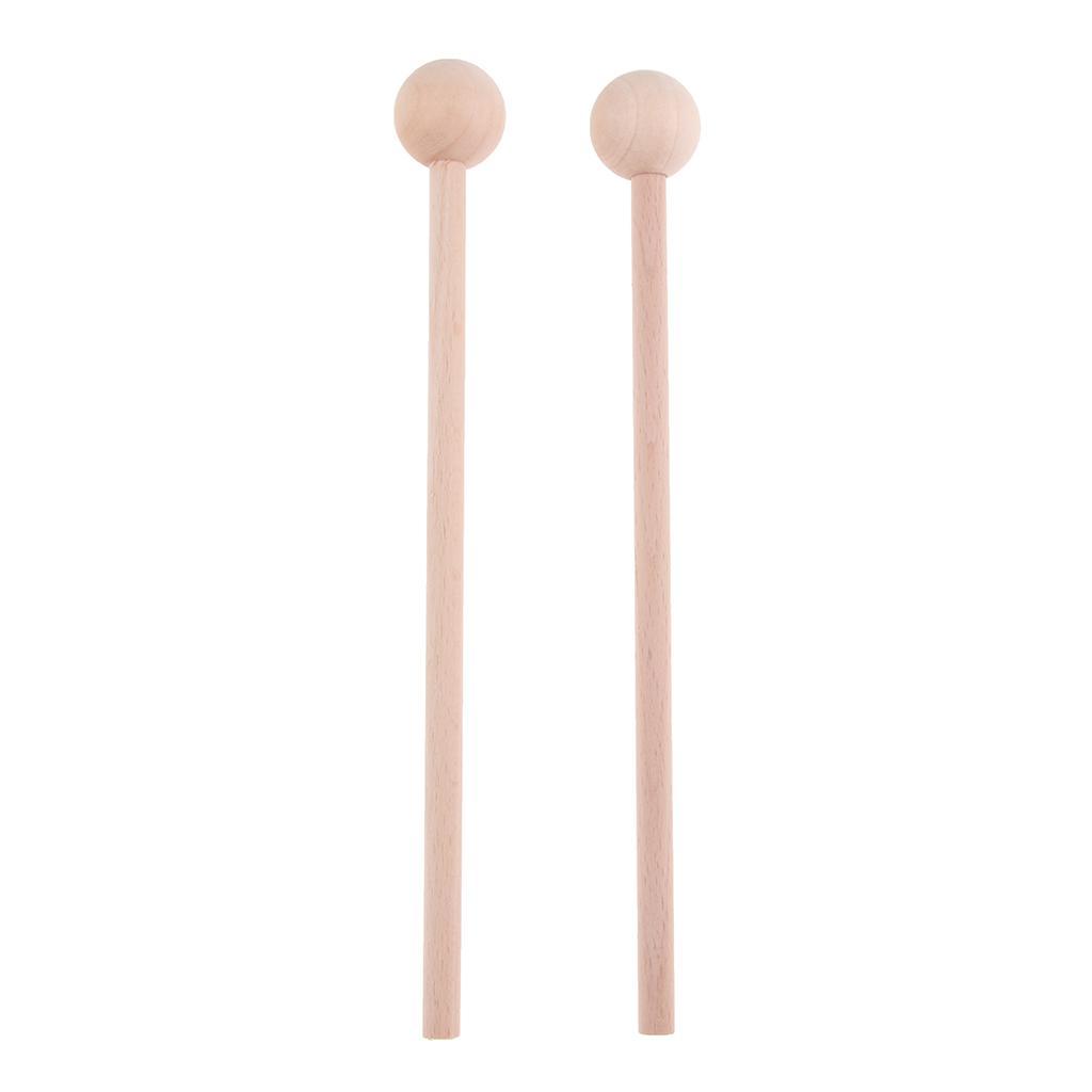 2 Pairs Wood Mallets Percussion Polished Surface Drum Sticks Energy Chime