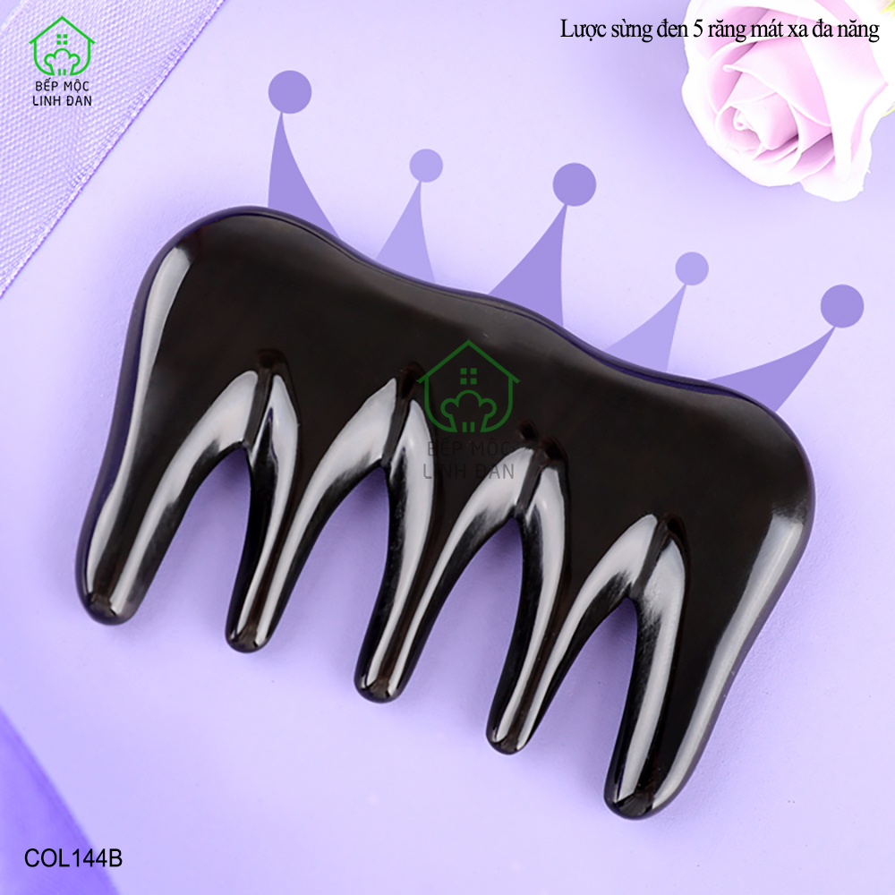 Lược Sừng Đen Răng Thưa Massage Đa Năng Giảm Căng Thẳng