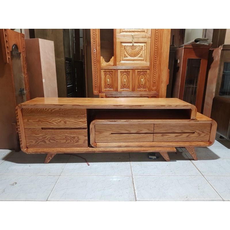 mẫu kệ rút gỗ sồi Sơn màu hương vàng và óc chó ( 1m8 kéo dài 2m4 )