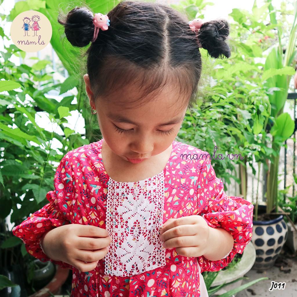 Váy đầm Nora hoa nhỏ hồng đậm | 2Y-6Y