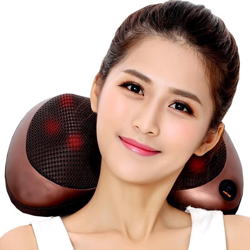 Gối massage 8 bi có đèn hồng ngoại cao cấp