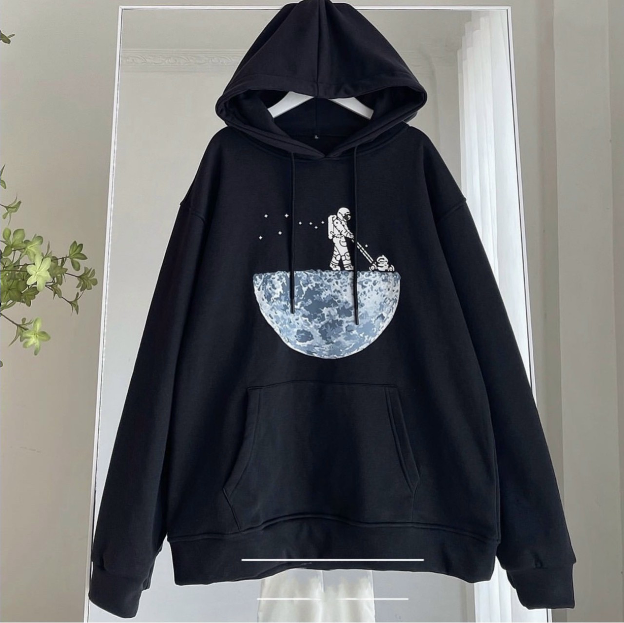 ÁO HOODIE - ÁO KHOÁC NỈ NGOẠI Dây full zip HOOIDE MỚI in MẶT TRĂNG và PHI HÀNH GIA