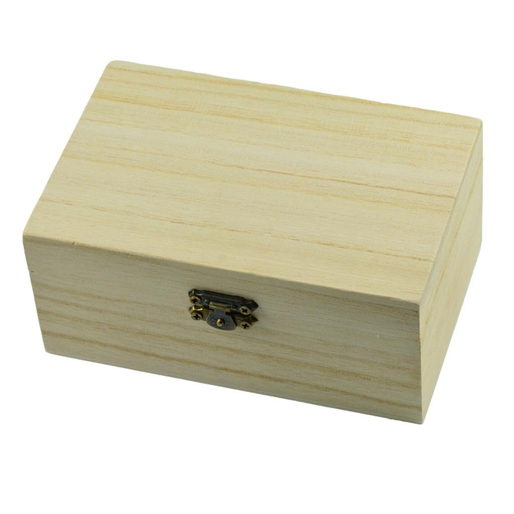 Wooden Storage Box Case for Jewelry Gadgets Gift Wood Craft 125x72x51mm