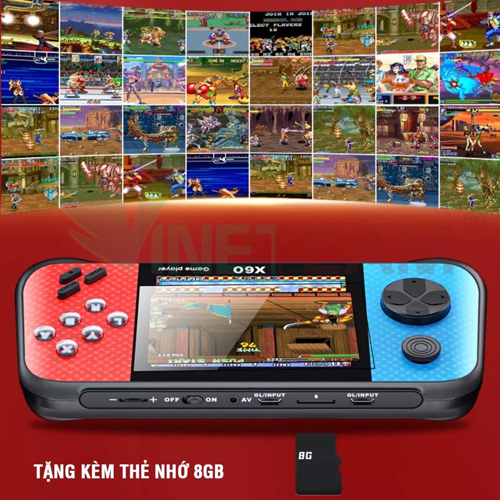 Máy Chơi Game Cầm Tay Vinetteam X60 Màn Hình 3.5 Inch Bộ Điều Khiển Chơi Game 4843 Trò Chơi Cổ Điển Hỗ Trợ Chơi Cho Tivi 2 Người Chơi - Hàng Chính Hãng